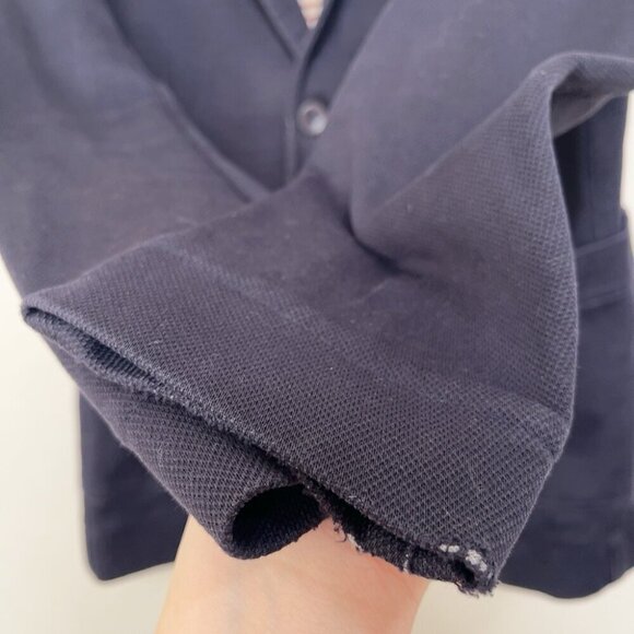 WINGS + HORNS Mens Small Navy Pique Cotton Utility Blazer - Picture 8 of 16